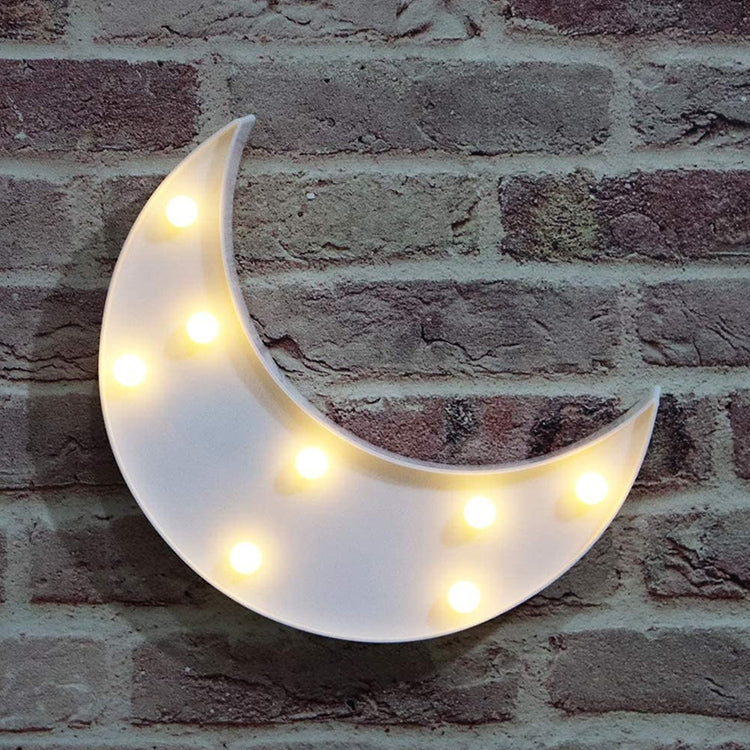 LED Creative Night Light Holiday Decoration Light, Style: White Moon(Warm White Light)