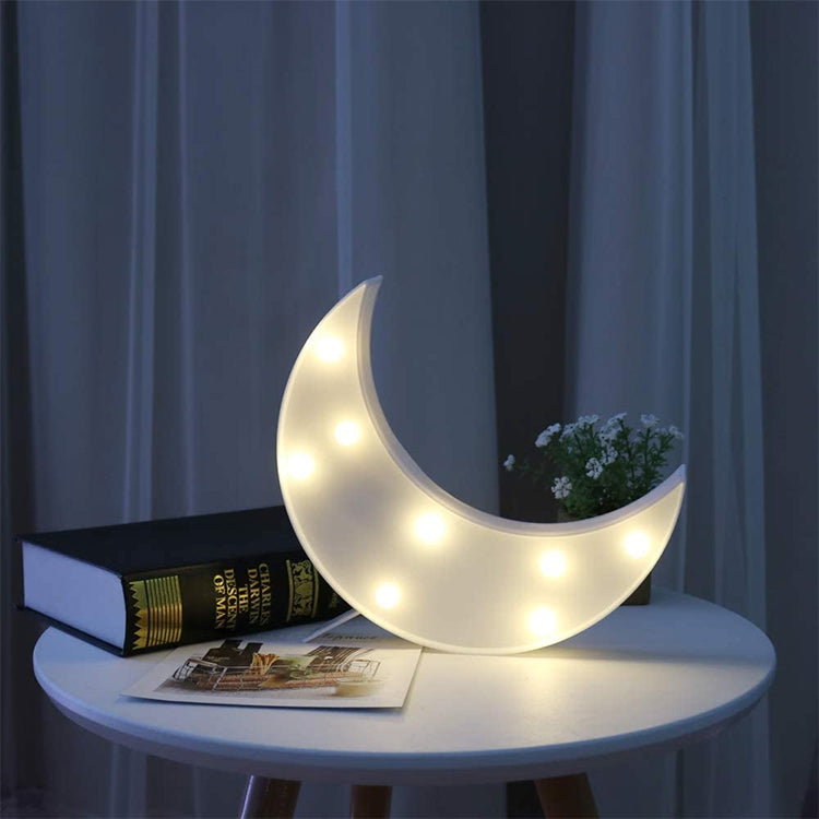 LED Creative Night Light Holiday Decoration Light, Style: White Moon(Warm White Light)