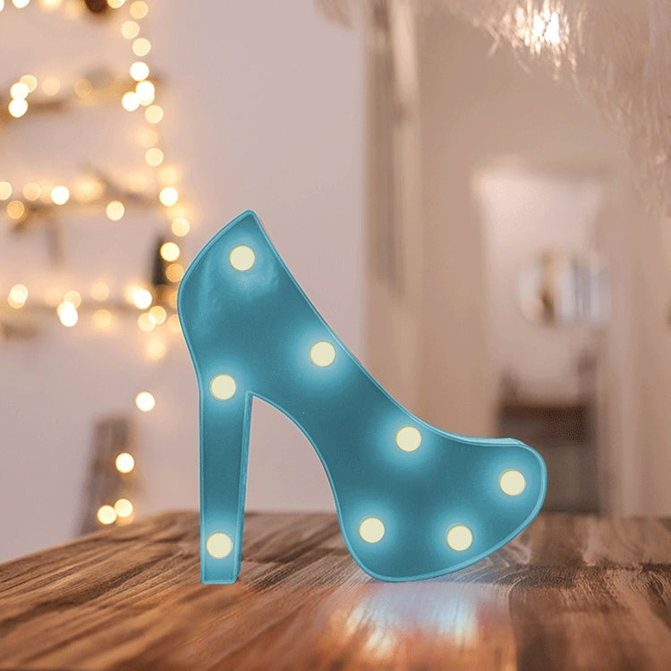 LED Creative Night Light Holiday Decoration Light, Style:Blue High Heels(Warm White Light)