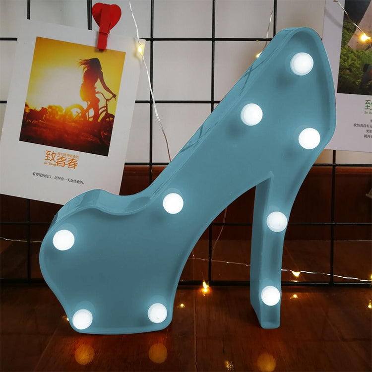 LED Creative Night Light Holiday Decoration Light, Style:Blue High Heels(Warm White Light)