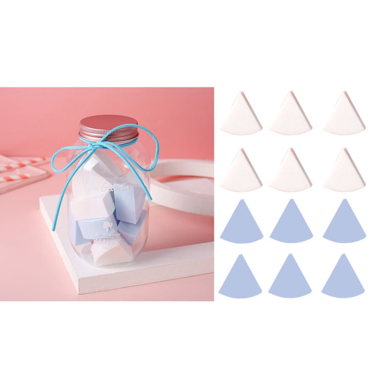 3 Sets 12 in 1 Cans Disposable Powder Puff Triangle Makeup Powder Puff Set Fan-Shaped Powder Puff
