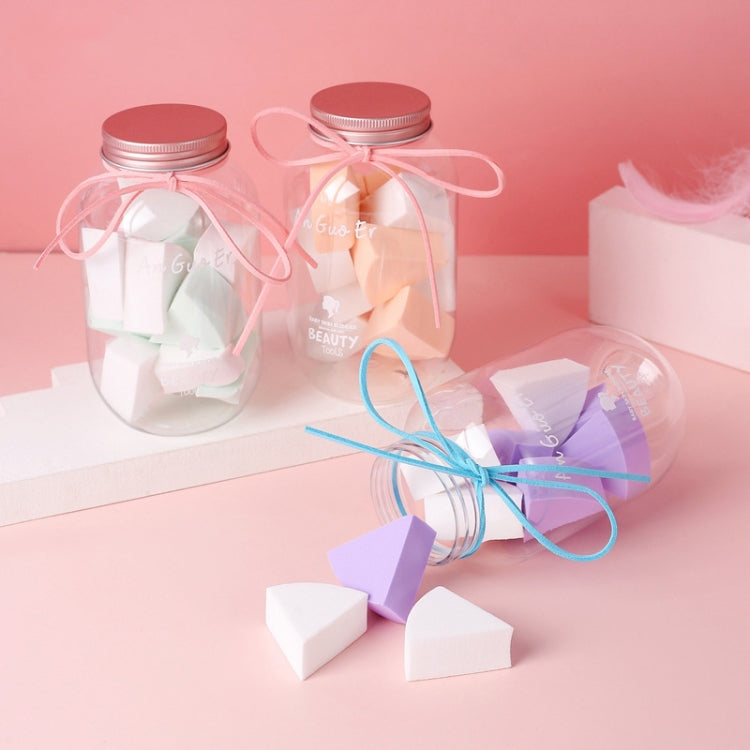 3 Sets 12 in 1 Cans Disposable Powder Puff Triangle Makeup Powder Puff Set Fan-Shaped Powder Puff