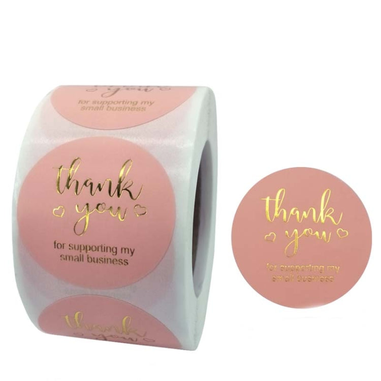3 PCS Roll Pink Hot Stamping Thank You Sticker Self-Adhesive Film Sticker  Envelope/Holiday Gift Decoration, Size: 3.8CM/1.5inch