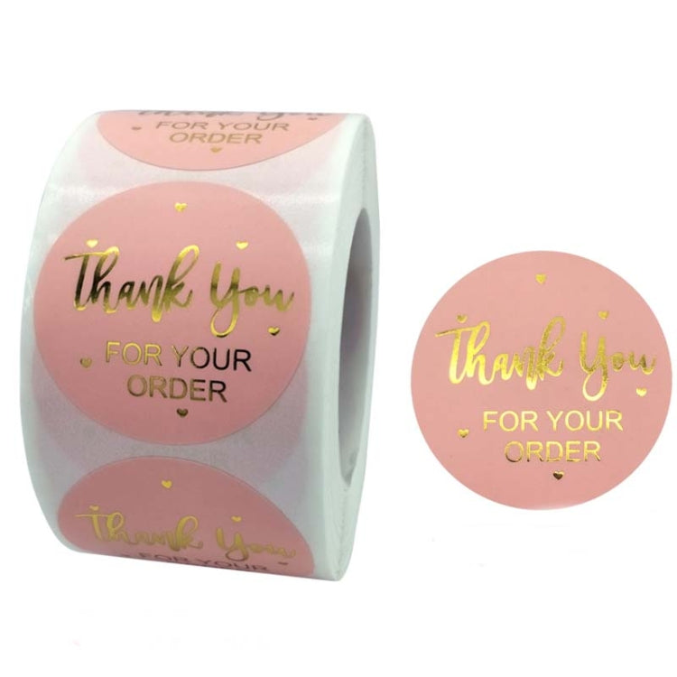 3 PCS Roll Pink Hot Stamping Thank You Sticker Self-Adhesive Film Sticker  Envelope/Holiday Gift Decoration, Size: 3.8CM/1.5inch