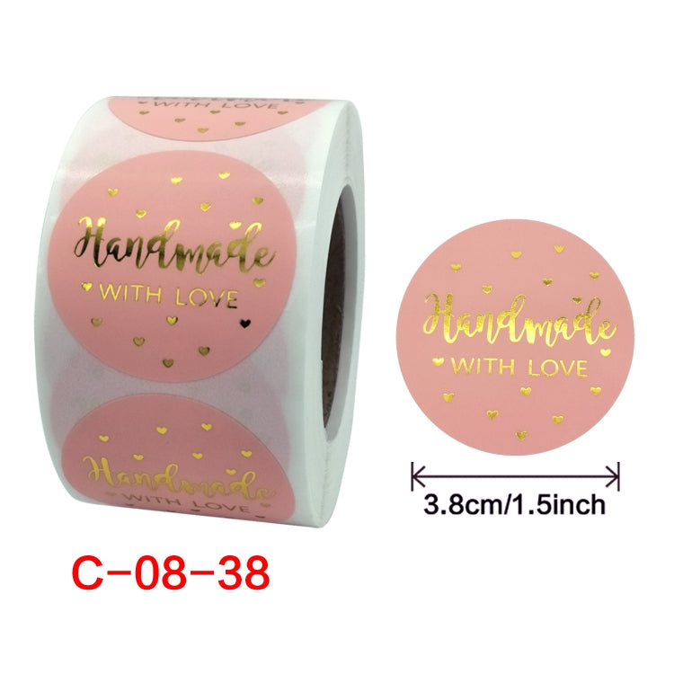 3 PCS Roll Pink Hot Stamping Thank You Sticker Self-Adhesive Film Sticker  Envelope/Holiday Gift Decoration, Size: 3.8CM/1.5inch