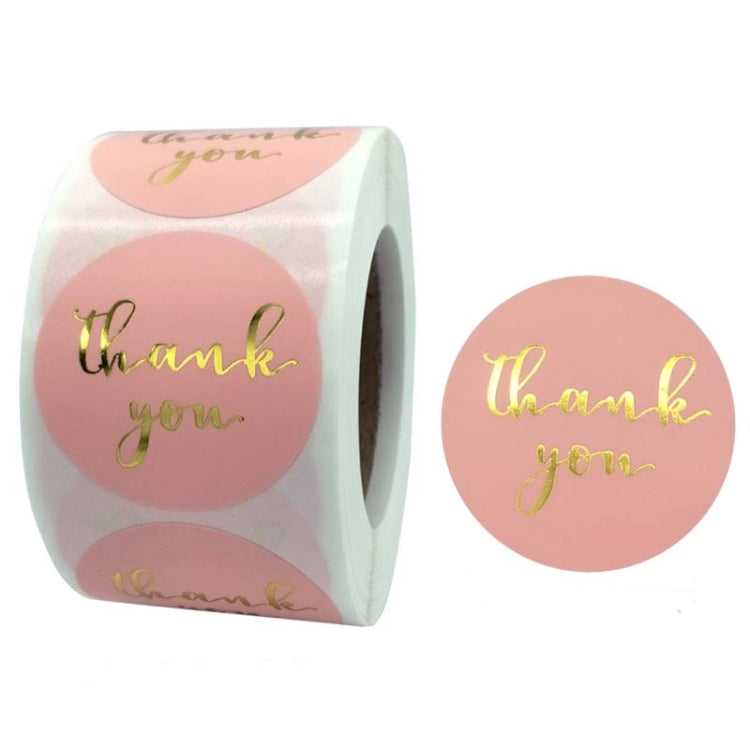 3 PCS Roll Pink Hot Stamping Thank You Sticker Self-Adhesive Film Sticker  Envelope/Holiday Gift Decoration, Size: 3.8CM/1.5inch