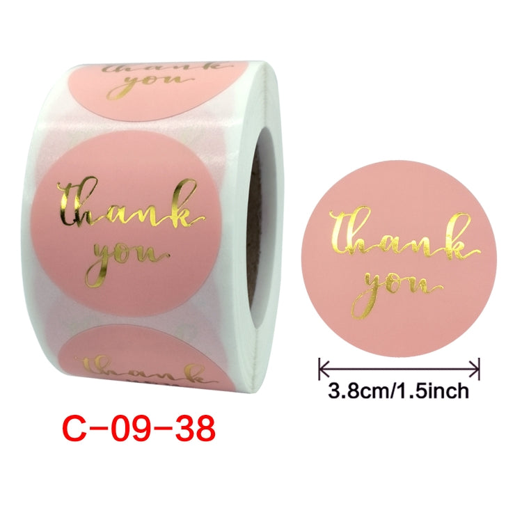 3 PCS Roll Pink Hot Stamping Thank You Sticker Self-Adhesive Film Sticker  Envelope/Holiday Gift Decoration, Size: 3.8CM/1.5inch