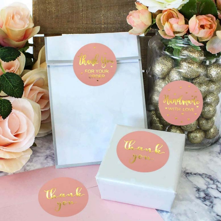 3 PCS Roll Pink Hot Stamping Thank You Sticker Self-Adhesive Film Sticker  Envelope/Holiday Gift Decoration, Size: 3.8CM/1.5inch