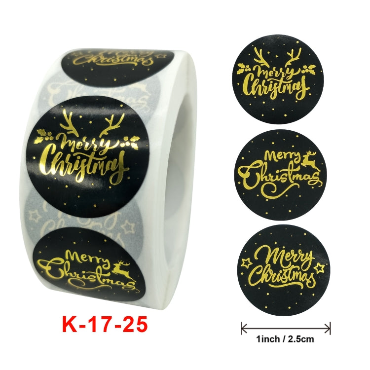 3 PCS Roll Hot Gold Stickers Christmas Stickers Holiday Gift Sealing Stickers, Size: 2.5cm / 1inch