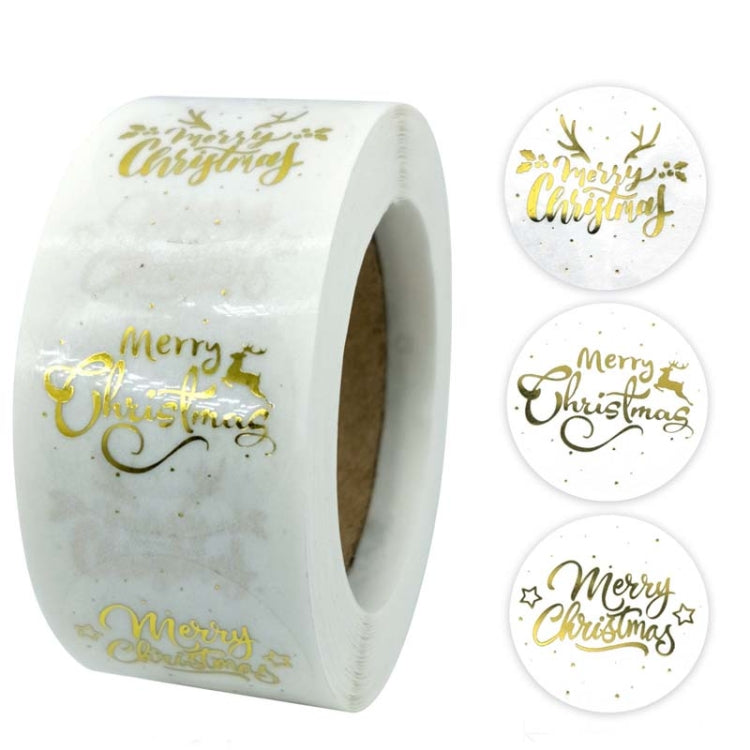 3 PCS  Roll TransparentHot Gold Stickers Christmas Stickers Holiday Gift Stickers, Size: 2.5cm / 1inch
