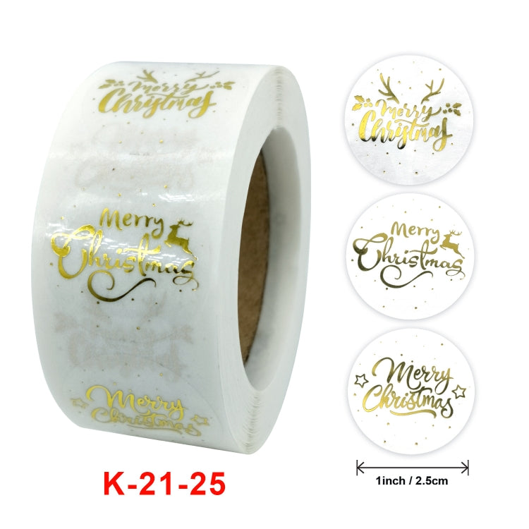 3 PCS  Roll TransparentHot Gold Stickers Christmas Stickers Holiday Gift Stickers, Size: 2.5cm / 1inch