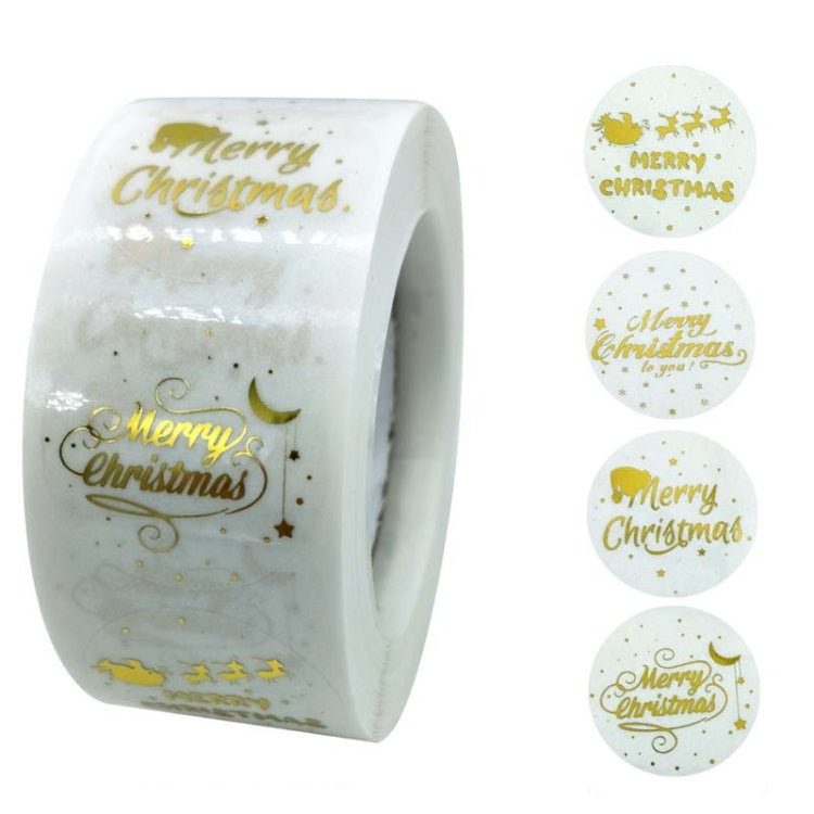 3 PCS  Roll TransparentHot Gold Stickers Christmas Stickers Holiday Gift Stickers, Size: 2.5cm / 1inch