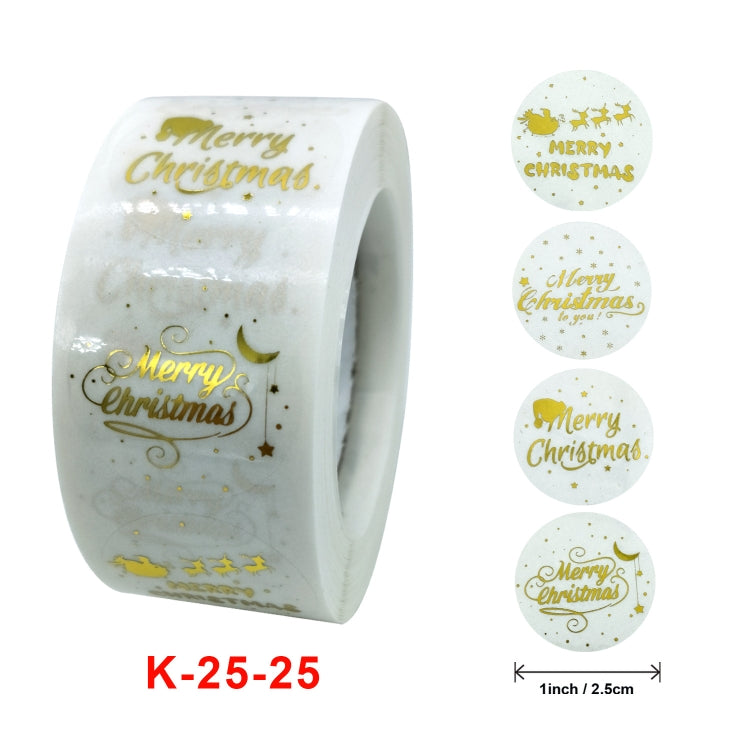 3 PCS  Roll TransparentHot Gold Stickers Christmas Stickers Holiday Gift Stickers, Size: 2.5cm / 1inch
