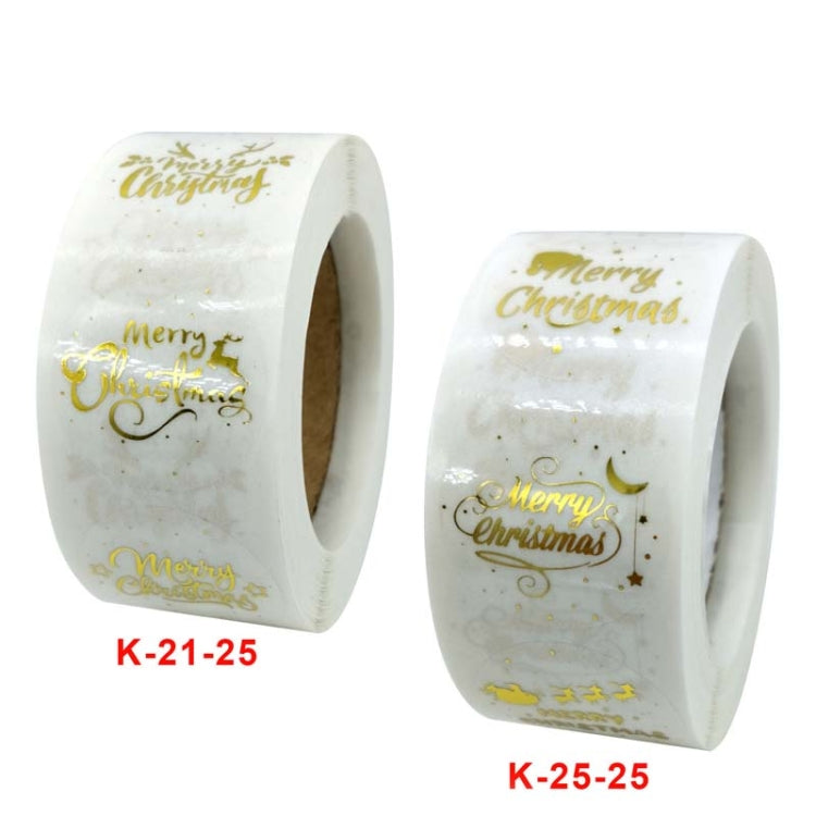 3 PCS  Roll TransparentHot Gold Stickers Christmas Stickers Holiday Gift Stickers, Size: 2.5cm / 1inch