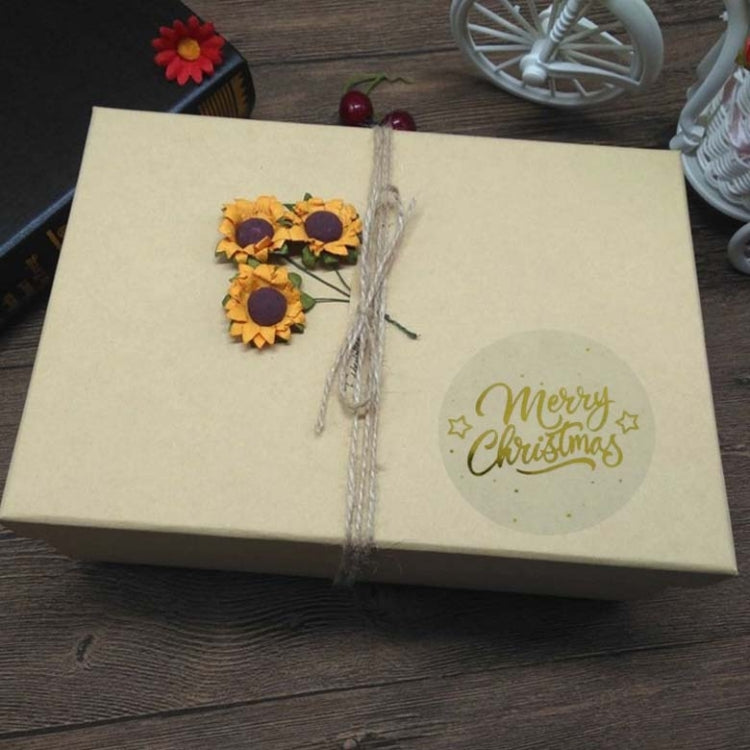 3 PCS  Roll TransparentHot Gold Stickers Christmas Stickers Holiday Gift Stickers, Size: 2.5cm / 1inch