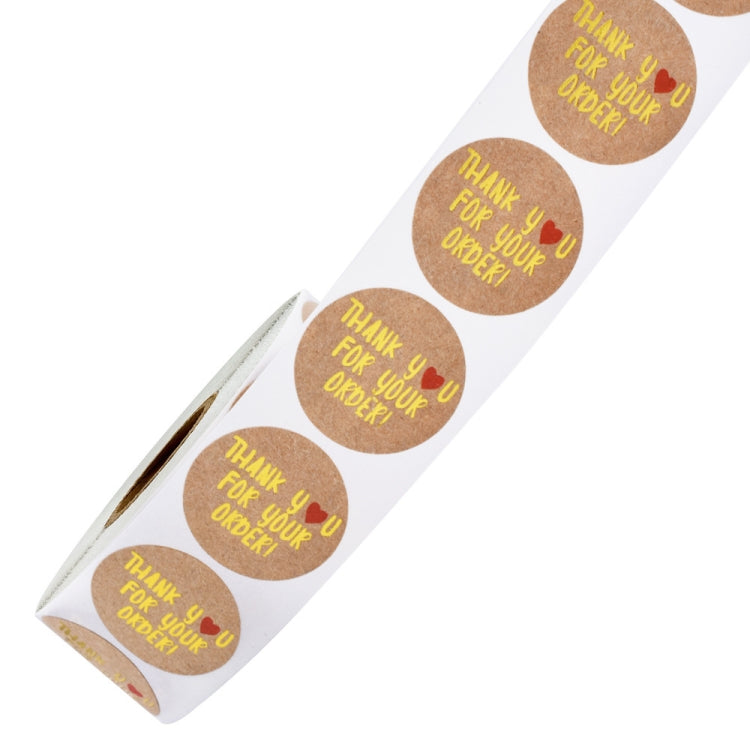 5 PCS Roll Kraft Paper Hot Stamping Thanks You Baking Sticker Label, Size: 2.5cm / 1 inch