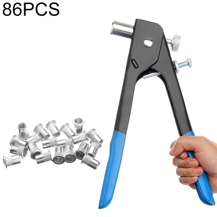 86 PCS/Set Threaded Nut Rivet Insert Tool Nut Rivet M3-M8 Riveter