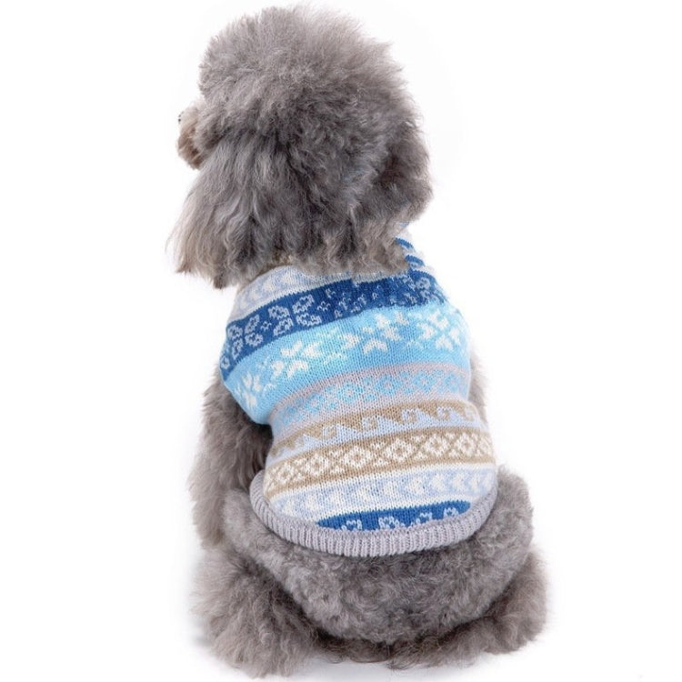 Autumn Winter Pet Clothes Christmas Snowflake Knitted Pattern Sweater, Size: M
