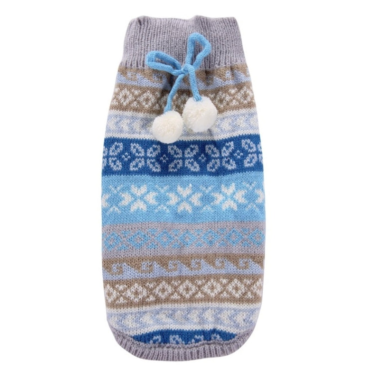 Autumn Winter Pet Clothes Christmas Snowflake Knitted Pattern Sweater, Size: M