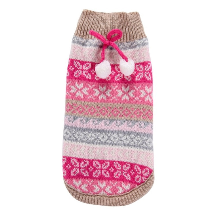 Autumn Winter Pet Clothes Christmas Snowflake Knitted Pattern Sweater, Size: M