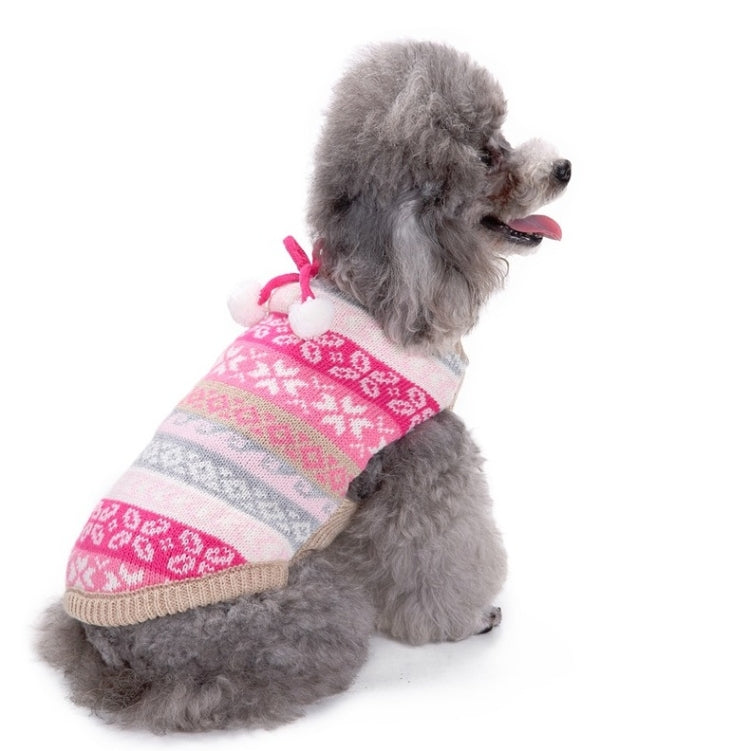 Autumn Winter Pet Clothes Christmas Snowflake Knitted Pattern Sweater, Size: XXL