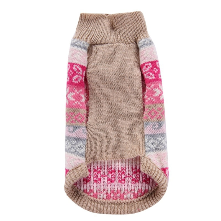 Autumn Winter Pet Clothes Christmas Snowflake Knitted Pattern Sweater, Size: XXL