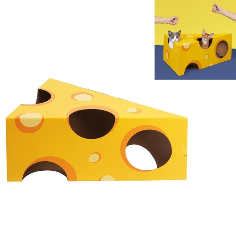 Corrugated Cheese Cat Box Cat Litter Cat Toy Cat Tunnel, Size: 44x26x63cm