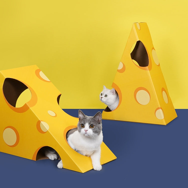Corrugated Cheese Cat Box Cat Litter Cat Toy Cat Tunnel, Size: 44x26x63cm