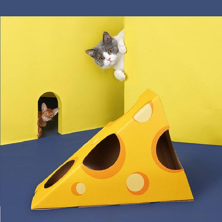 Corrugated Cheese Cat Box Cat Litter Cat Toy Cat Tunnel, Size: 44x26x63cm