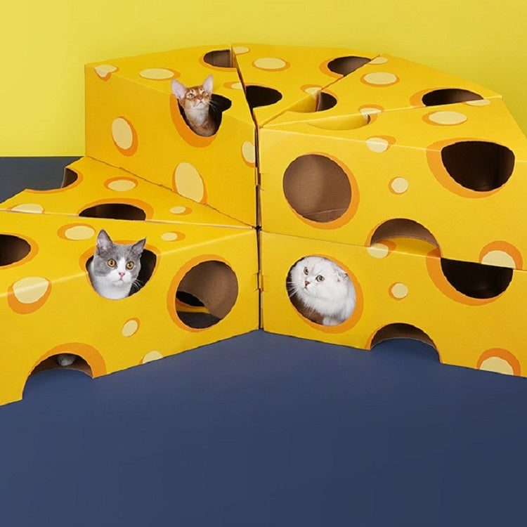 Corrugated Cheese Cat Box Cat Litter Cat Toy Cat Tunnel, Size: 44x26x63cm
