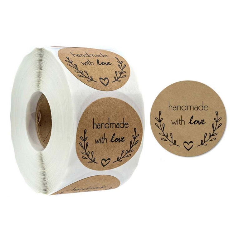 10 PCS Kraft Paper Sealing Stickers Handmade Baking Labels Holiday Gift Packaging Decoration, Size: 2.5cm/1inch