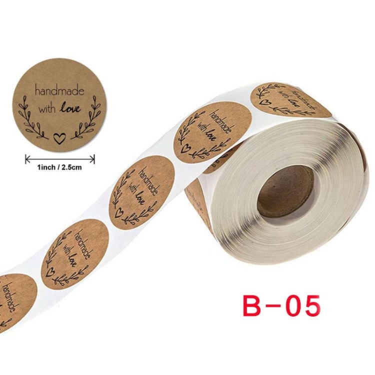 10 PCS Kraft Paper Sealing Stickers Handmade Baking Labels Holiday Gift Packaging Decoration, Size: 2.5cm/1inch