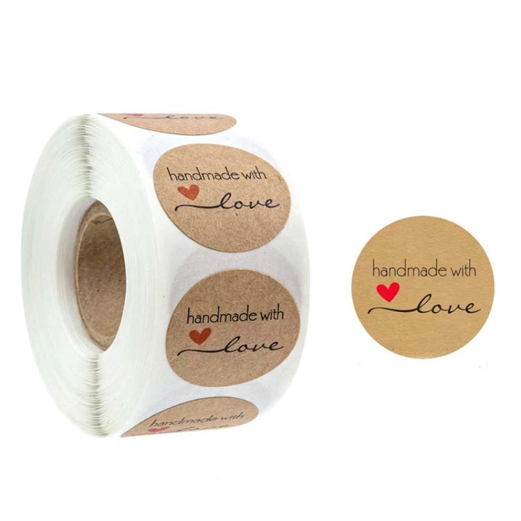 10 PCS Kraft Paper Sealing Stickers Handmade Baking Labels Holiday Gift Packaging Decoration, Size: 2.5cm/1inch