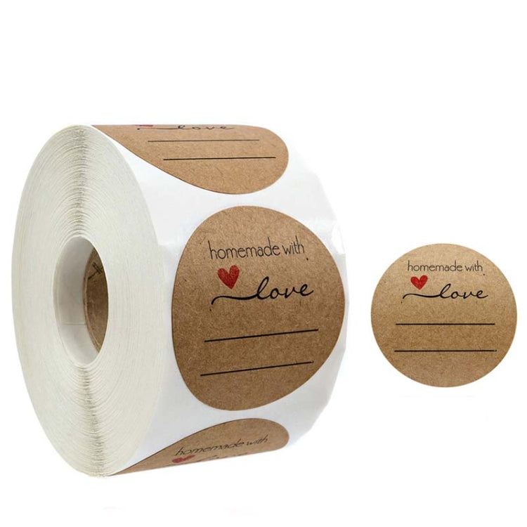 10 PCS Kraft Paper Sealing Stickers Handmade Baking Labels Holiday Gift Packaging Decoration, Size: 2.5cm/1inch