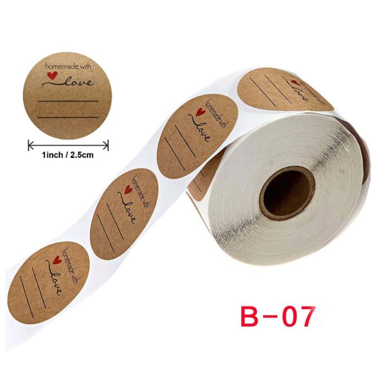 10 PCS Kraft Paper Sealing Stickers Handmade Baking Labels Holiday Gift Packaging Decoration, Size: 2.5cm/1inch