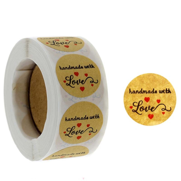 10 PCS Kraft Paper Sealing Stickers Handmade Baking Labels Holiday Gift Packaging Decoration, Size: 2.5cm/1inch