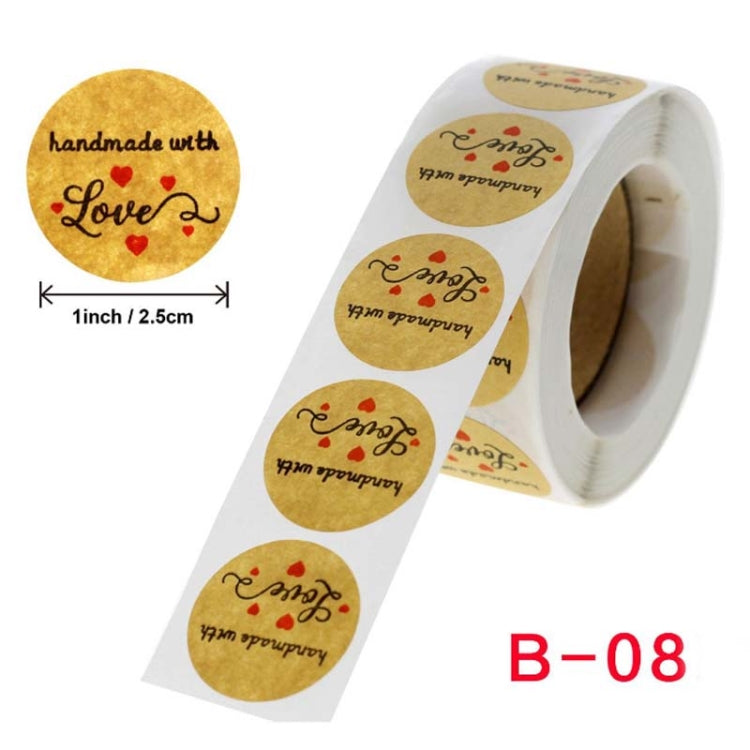 10 PCS Kraft Paper Sealing Stickers Handmade Baking Labels Holiday Gift Packaging Decoration, Size: 2.5cm/1inch