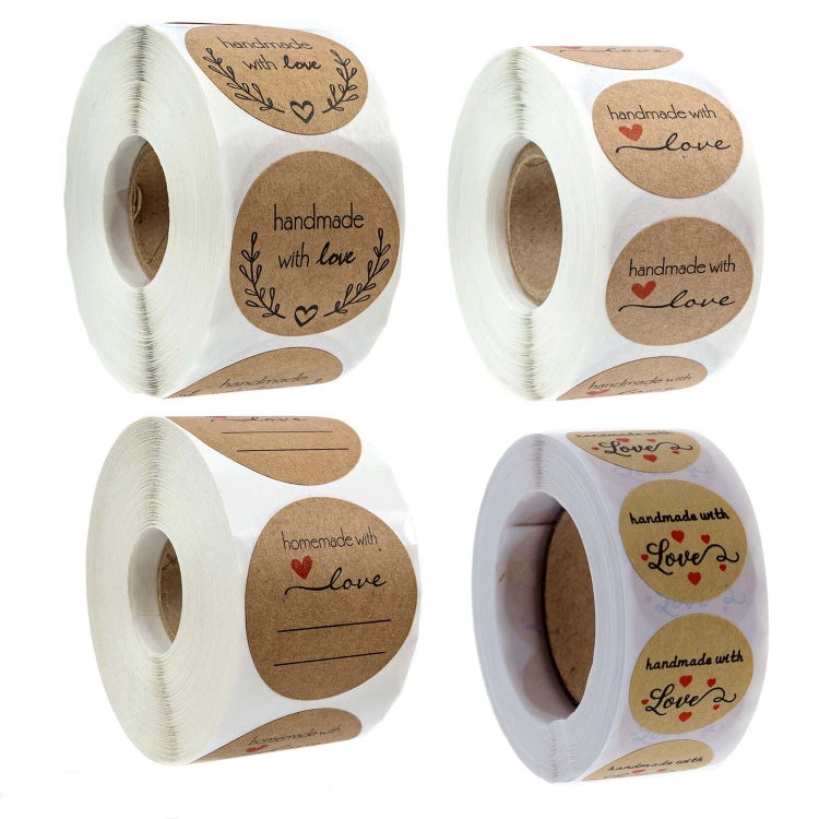 10 PCS Kraft Paper Sealing Stickers Handmade Baking Labels Holiday Gift Packaging Decoration, Size: 2.5cm/1inch