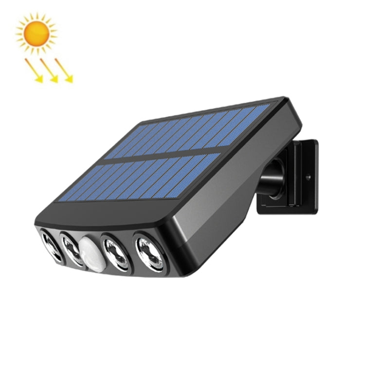 Without Ground Plug Wiring Free Infrared Sensor Waterproof Solar Lighting Wall Light, Color Temperature:RGB
