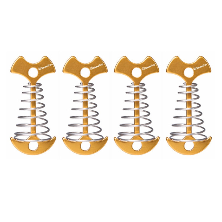 2 Set / 8 PCS Outdoor Tent Spring Nails Lengthened Aluminum Alloy Fishbone Spring Nail Tent Canopy Boardwalk Fixed Wire Spring Nail