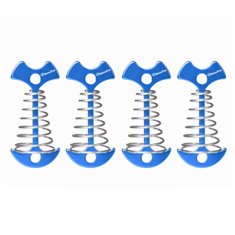 2 Set / 8 PCS Outdoor Tent Spring Nails Lengthened Aluminum Alloy Fishbone Spring Nail Tent Canopy Boardwalk Fixed Wire Spring Nail