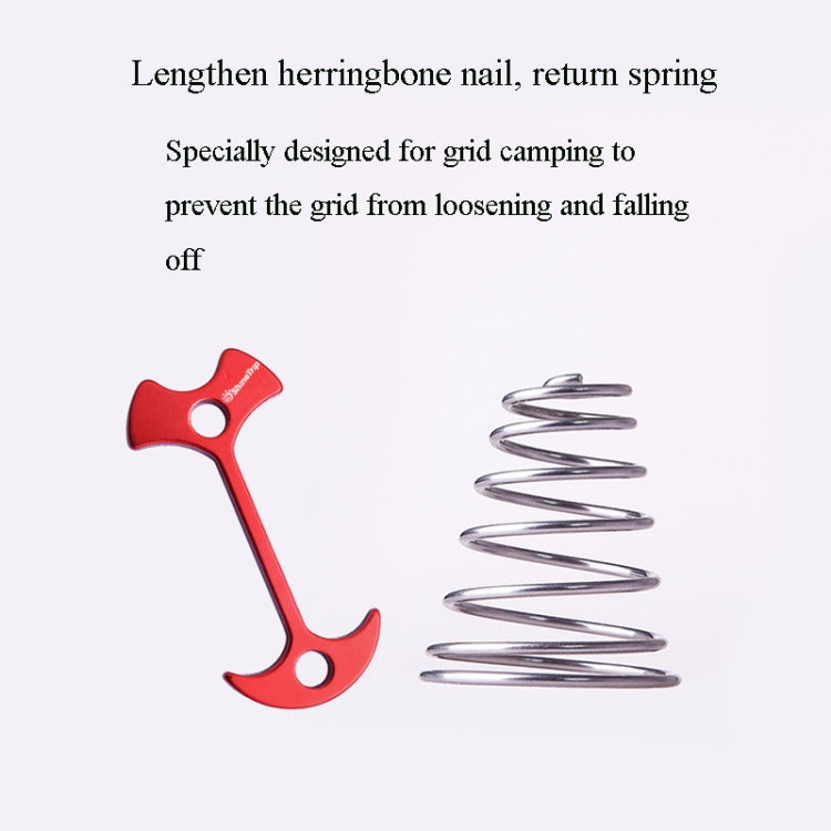 2 Set / 8 PCS Outdoor Tent Spring Nails Lengthened Aluminum Alloy Fishbone Spring Nail Tent Canopy Boardwalk Fixed Wire Spring Nail