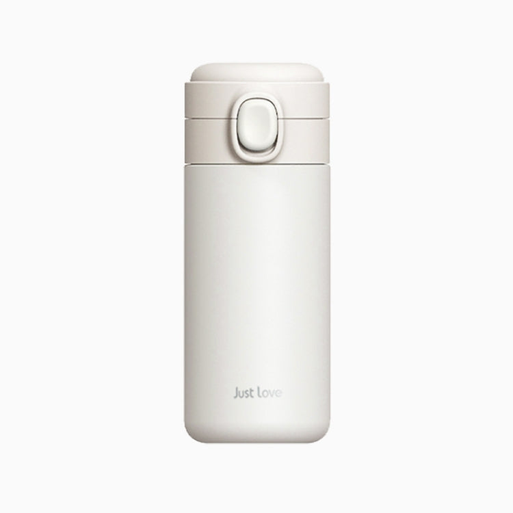 Stainless Steel Bouncing Cup Lid Pea Thermos Cup, Colour:White, Capacity:350ml