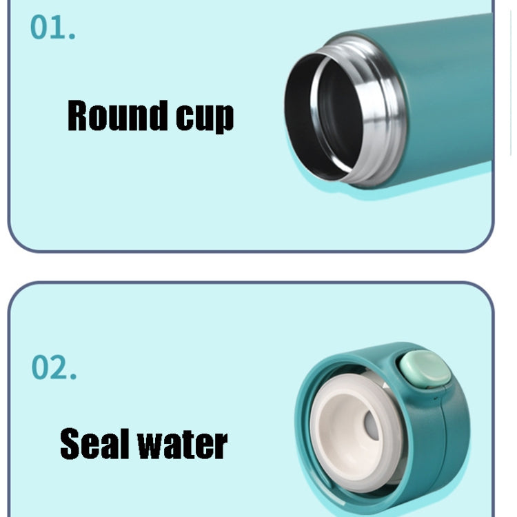 Stainless Steel Bouncing Cup Lid Pea Thermos Cup, Colour:White, Capacity:350ml