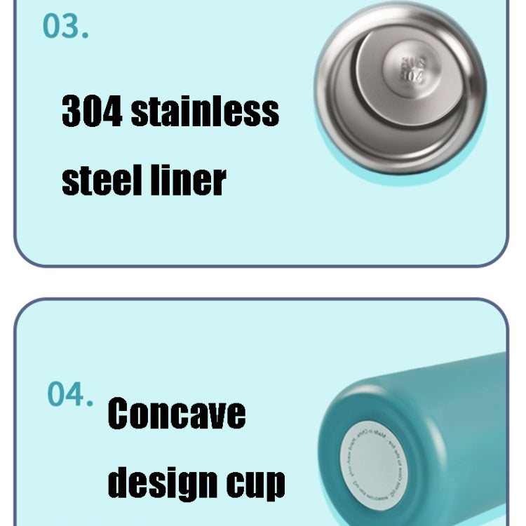 Stainless Steel Bouncing Cup Lid Pea Thermos Cup, Colour:White, Capacity:350ml