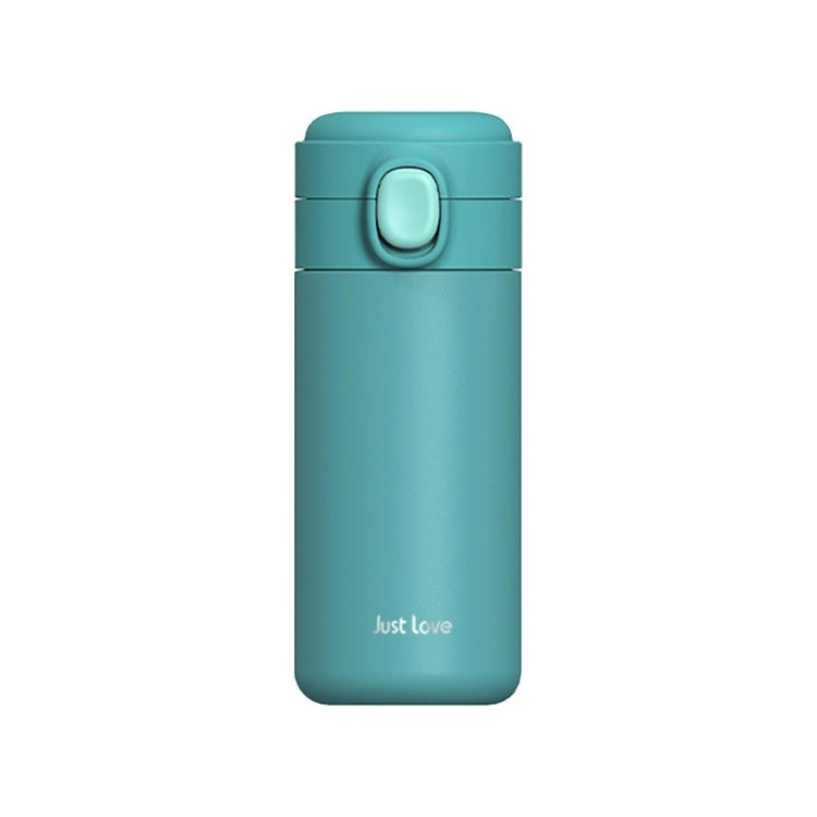 Stainless Steel Bouncing Cup Lid Pea Thermos Cup, Colour:Blue, Capacity:350ml