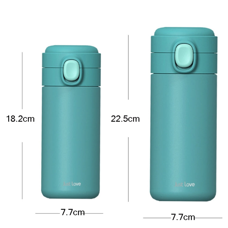 Stainless Steel Bouncing Cup Lid Pea Thermos Cup, Colour:Blue, Capacity:350ml