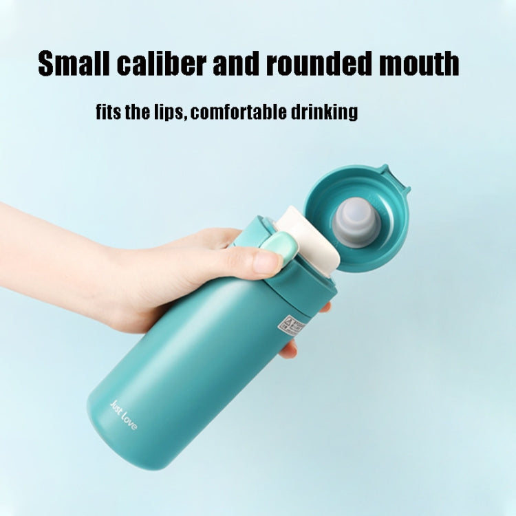 Stainless Steel Bouncing Cup Lid Pea Thermos Cup, Colour:Blue, Capacity:350ml