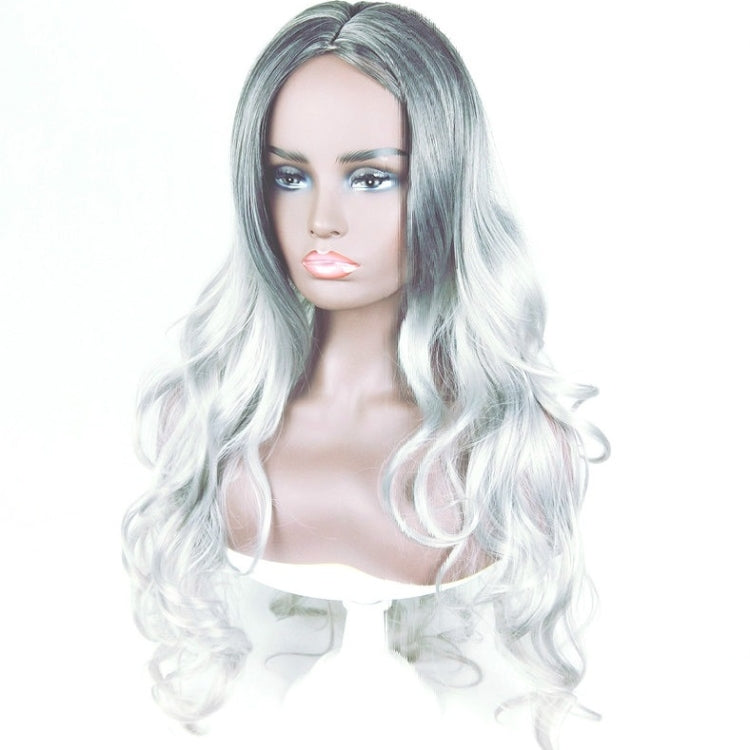 Bleached & Dyed Mid-length Curly Gradual Wig Anime COS Chemical Fiber Headgear