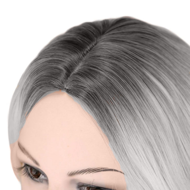 Bleached & Dyed Mid-length Curly Gradual Wig Anime COS Chemical Fiber Headgear
